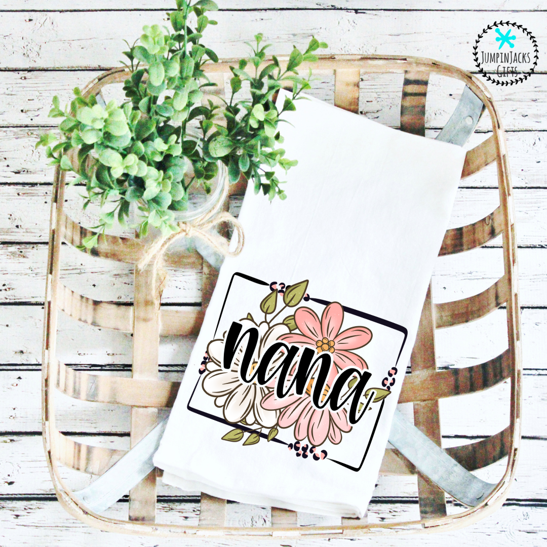 Nana (Grandmother) Floral Tea Towel