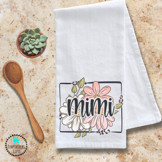 Mimi (Grandmother) Floral Tea Towel
