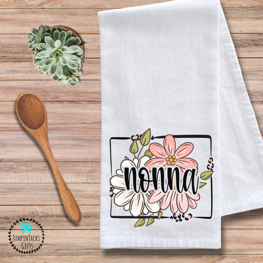 Nonna (Grandmother) Floral Tea Towel