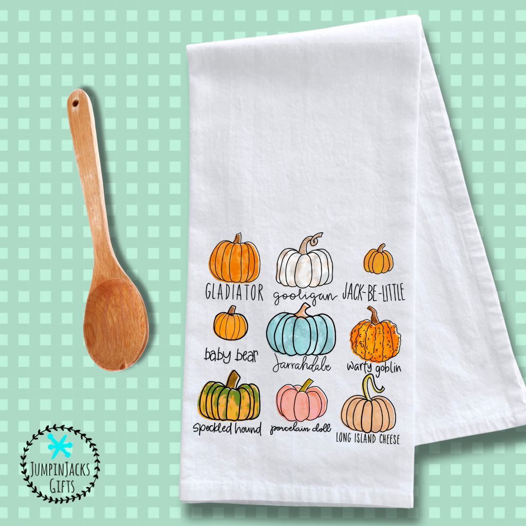 Fall Pumpkin Variety Tea Towel