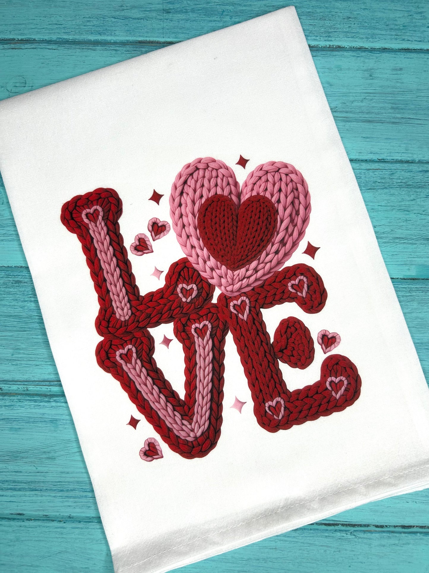 Crochet LOVE Valentine’s Day Tea Towel