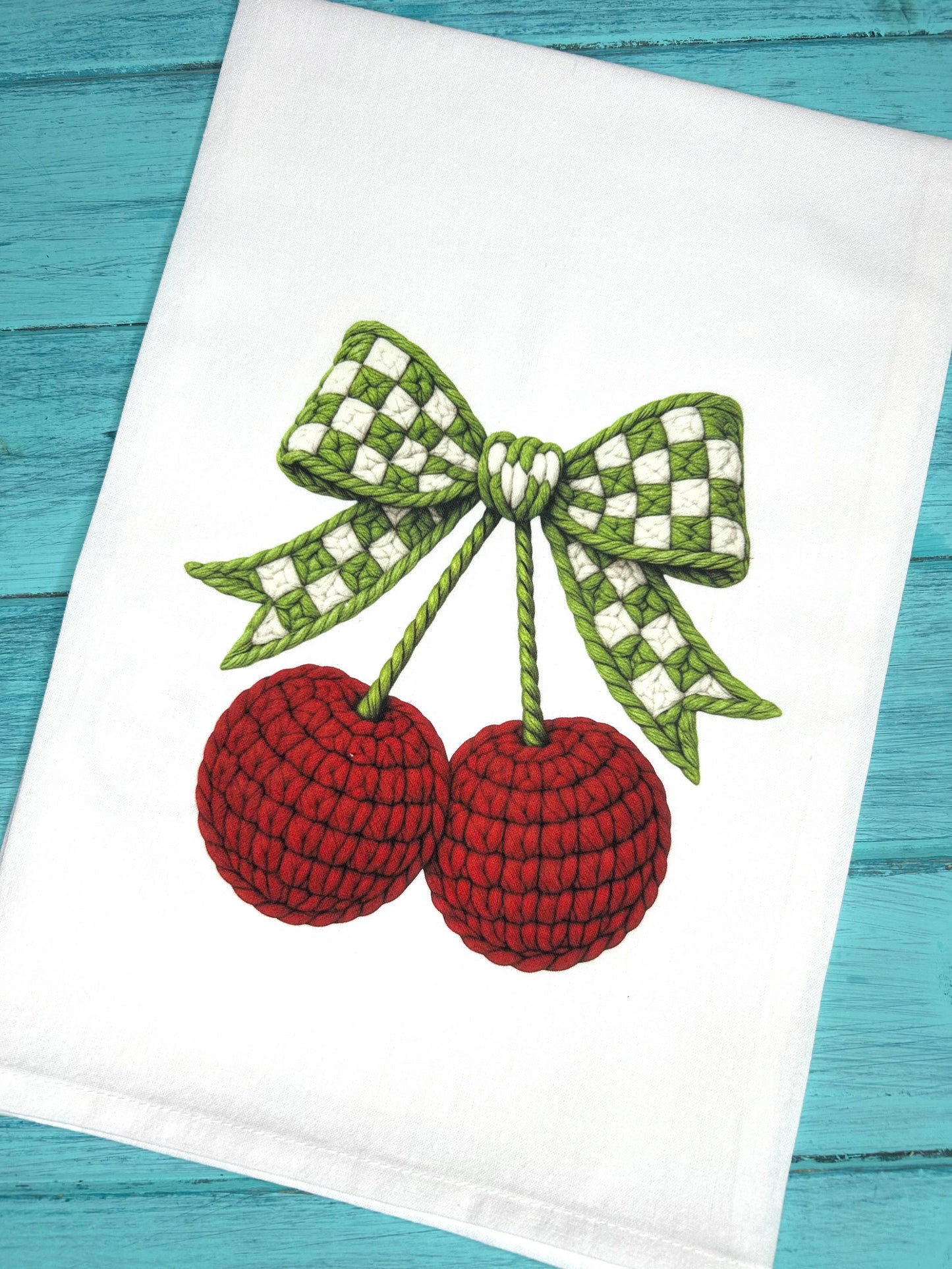 Cherry with a Bow Valentine’s Day Tea Towel