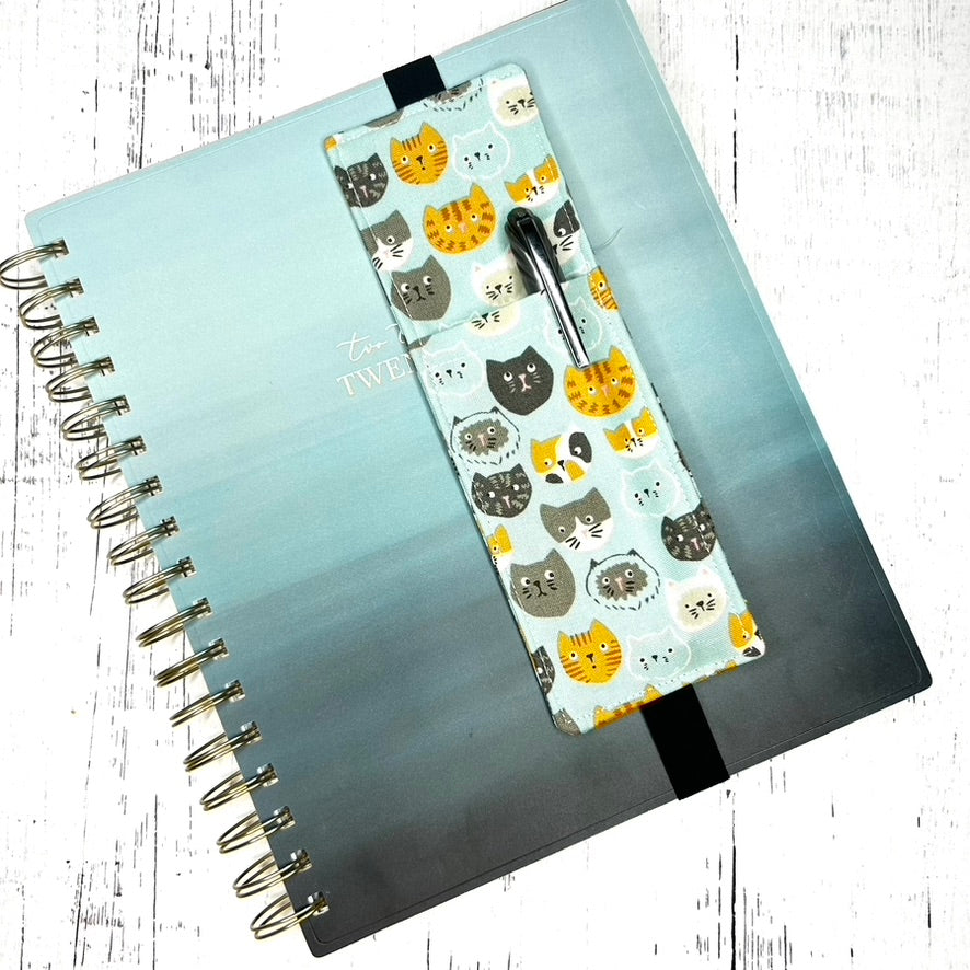 Cat Print Pen Pocket Bookmark