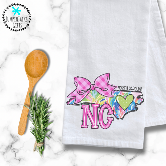 North Caolina Coquette Style Tea Towel