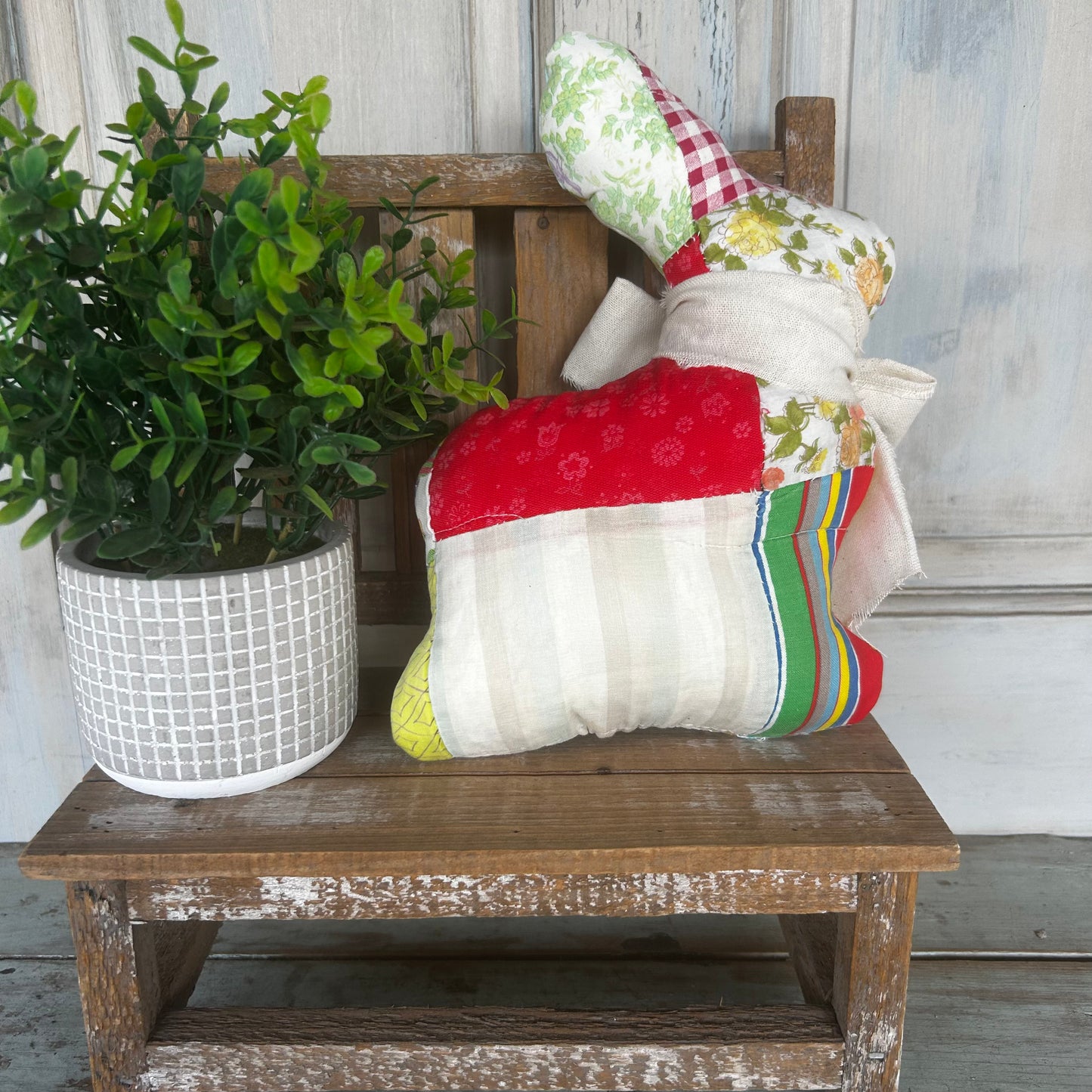 Vintage Quilt Stuffed Bunny