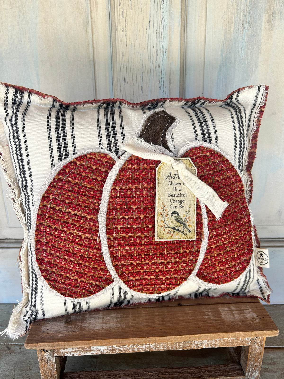 Boho Applique Pumpkin Pillow