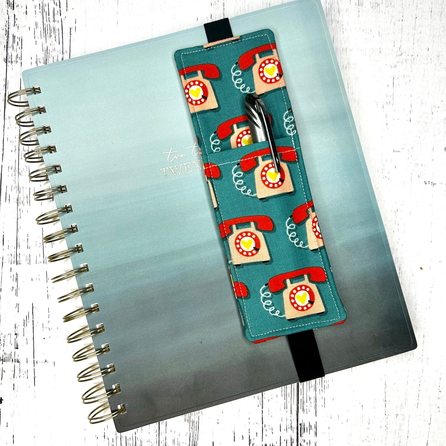 Funky Telephone Fabric Pen Pocket Bookmark