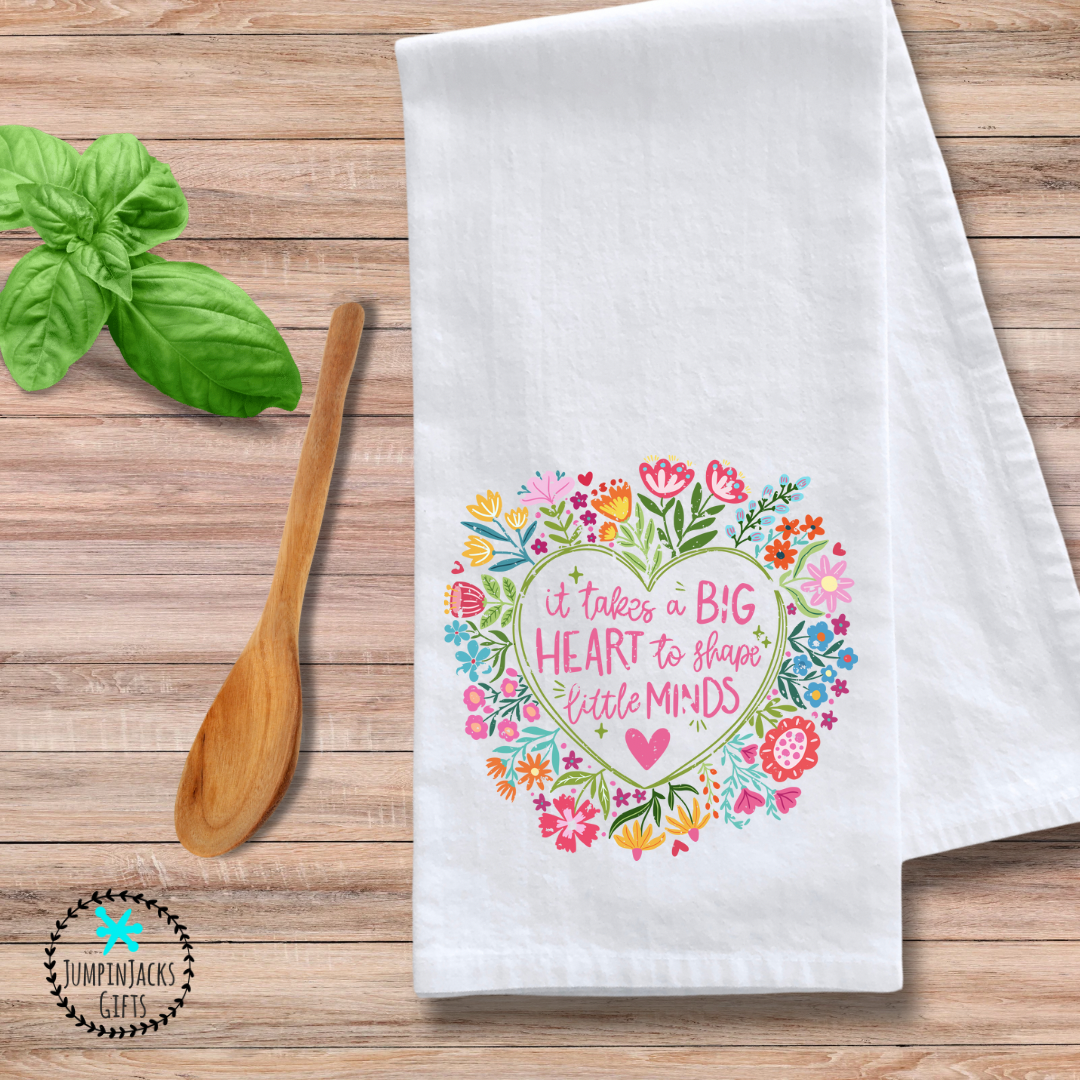 Boho Floral Teacher Tea Towel