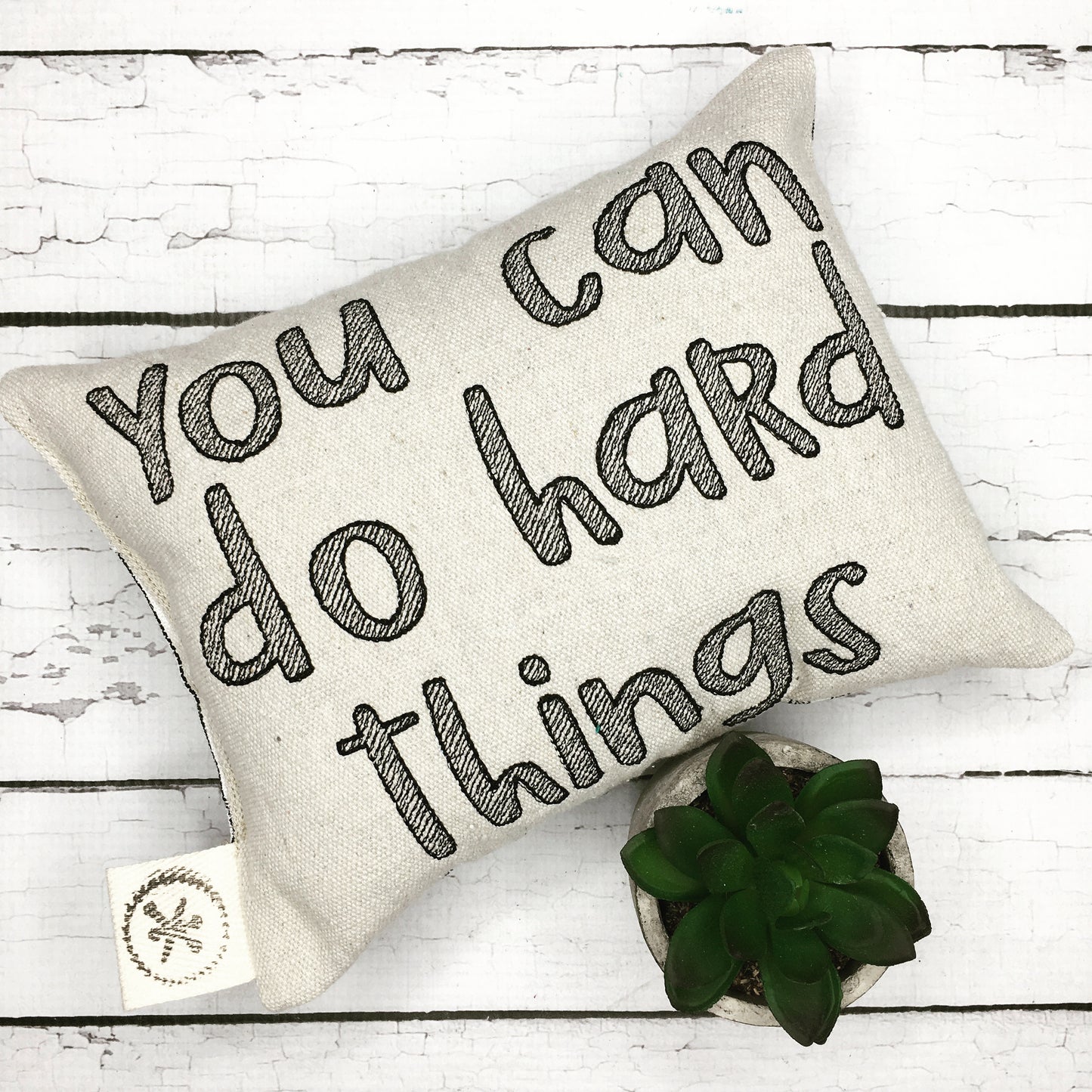 You Can Do Hard Things Message Pillow