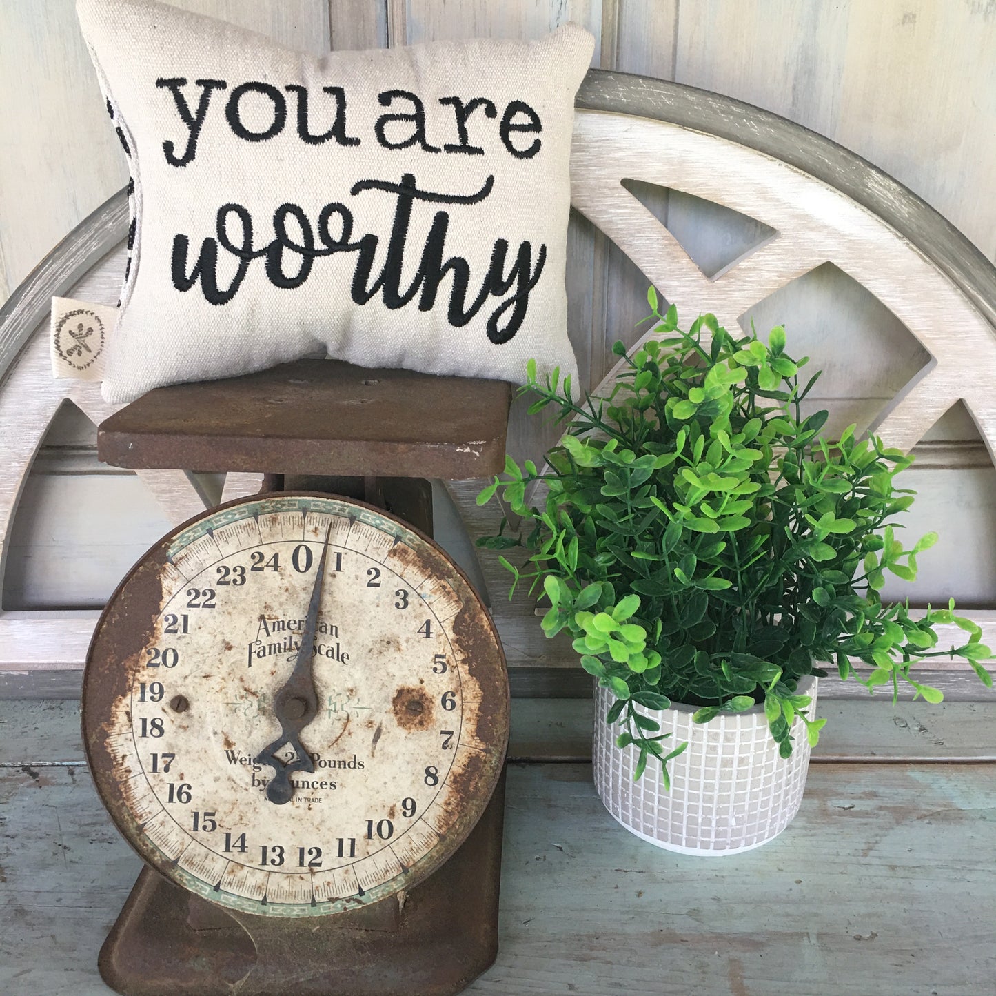 You Are Worthy  Message Pillow