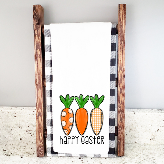 Happy Easter Carrots Tea Towel