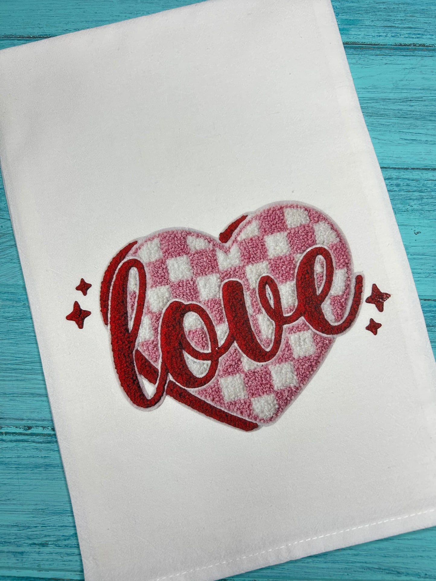 Love Heart Valentine’s Day Tea Towel