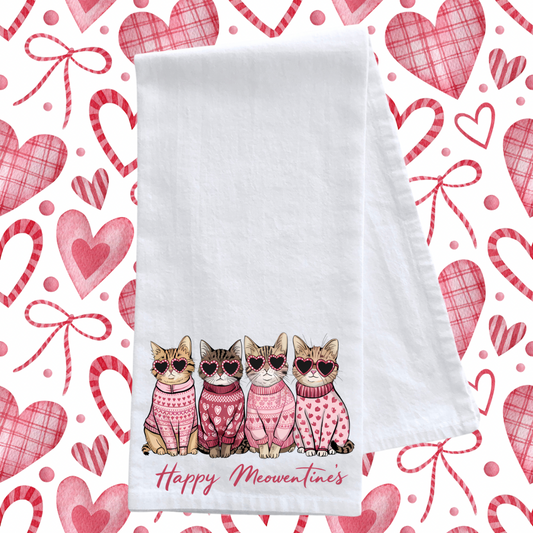 Happy Meowentine’s Day Tea Towel