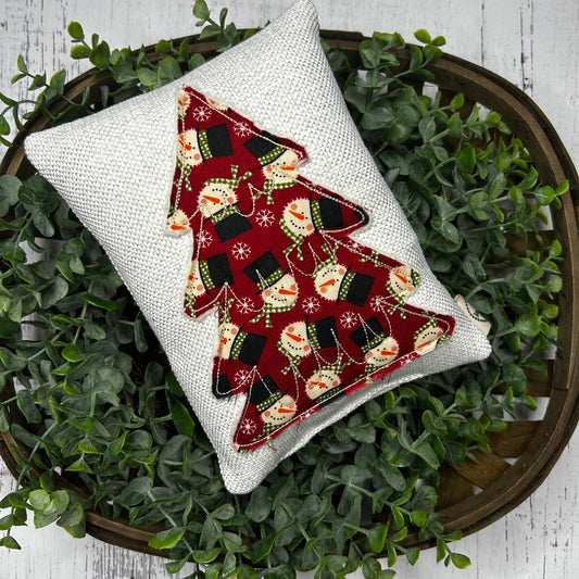 Applique Christmas Tree Message Pillow