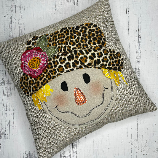 Appliquéd Scarecrow Pillow