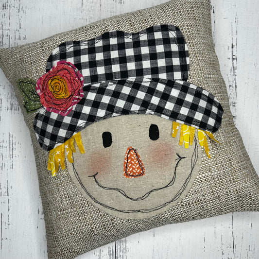 Appliquéd Scarecrow Pillow