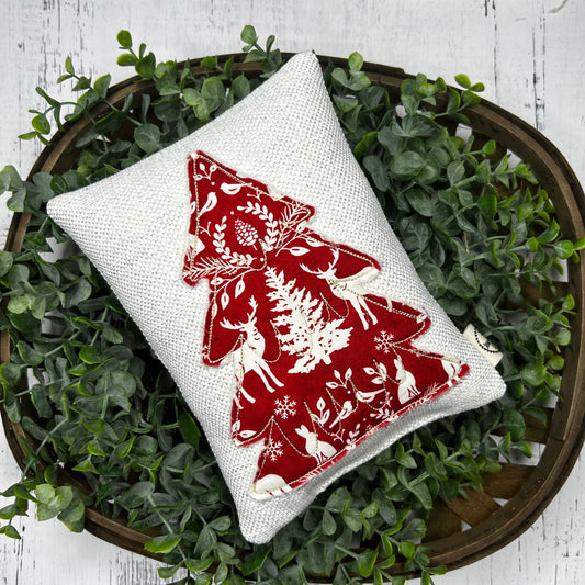 Applique Christmas Tree Message Pillow