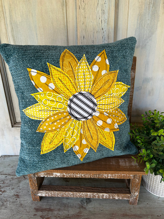 Appliquéd Sunflower Pillow