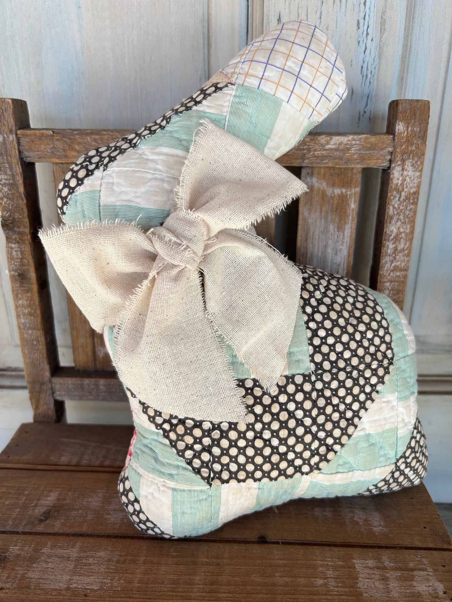 Vintage Quilt Stuffed Bunny