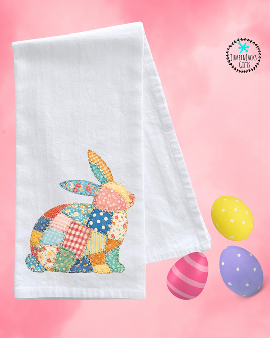Patchwork Bunny Easter Tea Towel