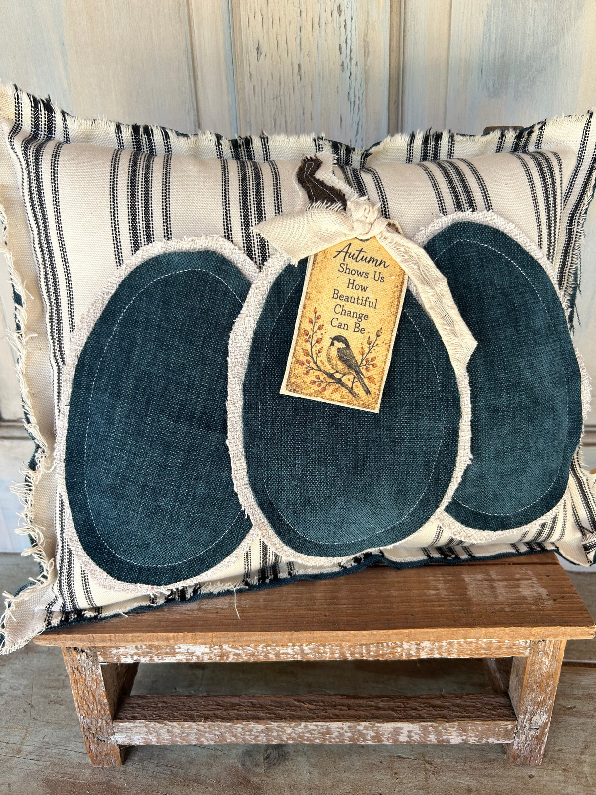 Boho Applique Pumpkin Pillow