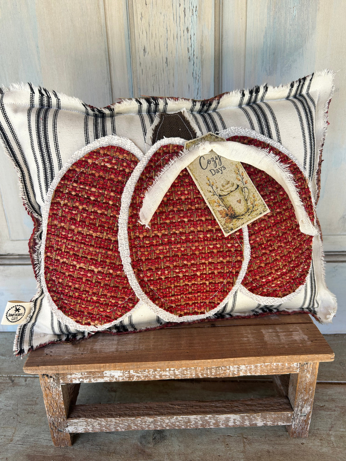 Boho Applique Pumpkin Pillow