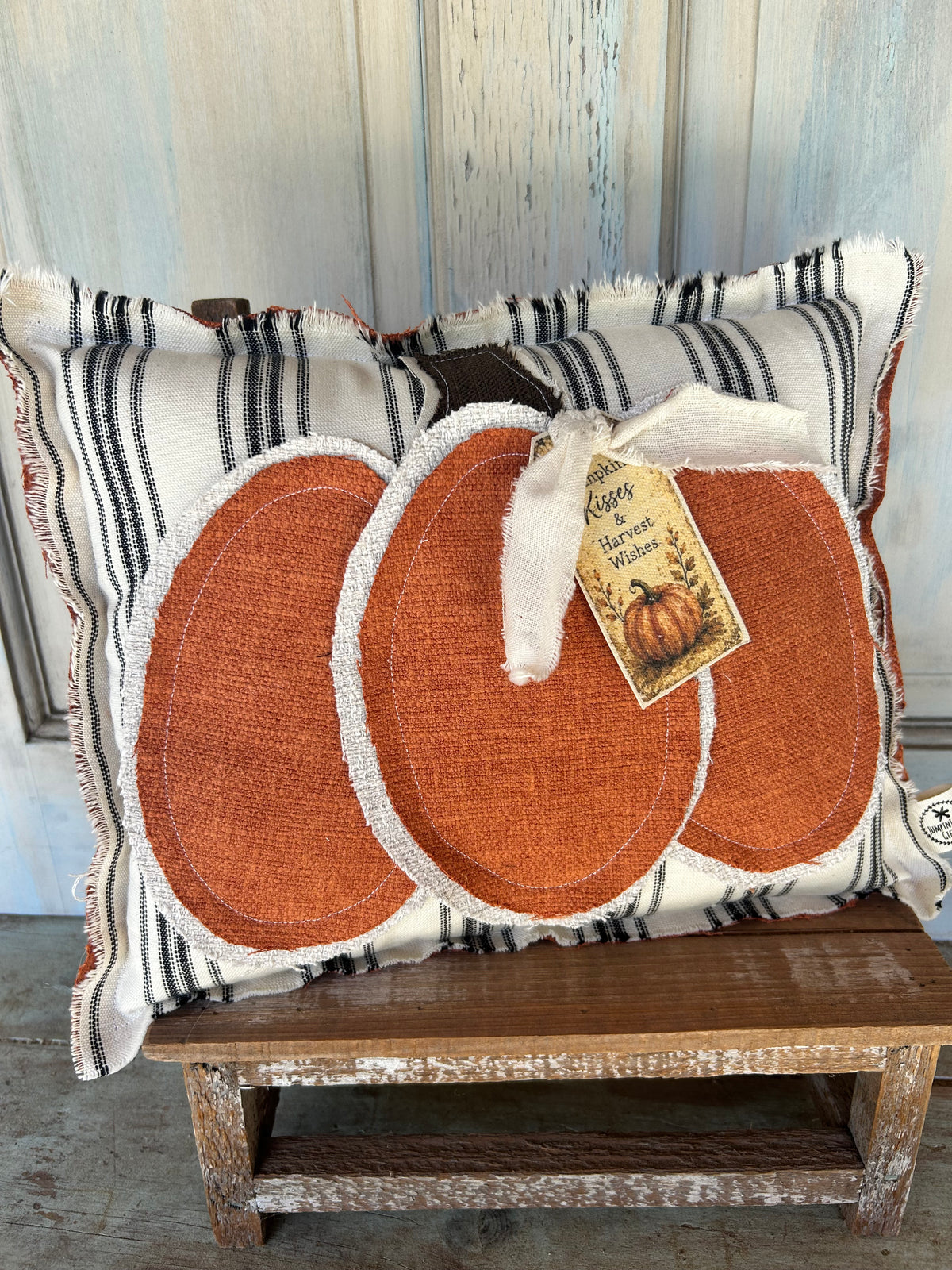 Boho Applique Pumpkin Pillow
