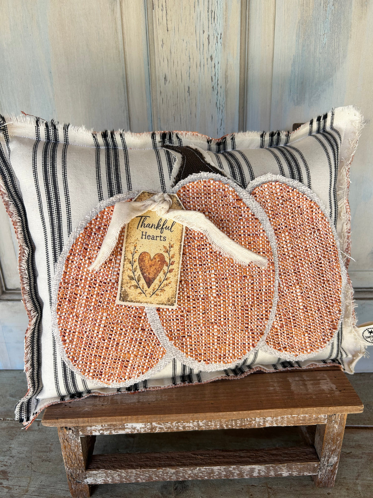 Boho Applique Pumpkin Pillow