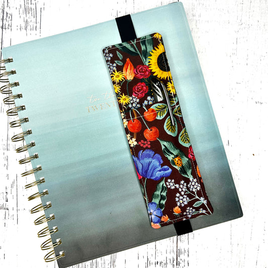 Floral Fabric Pen Pocket Bookmark