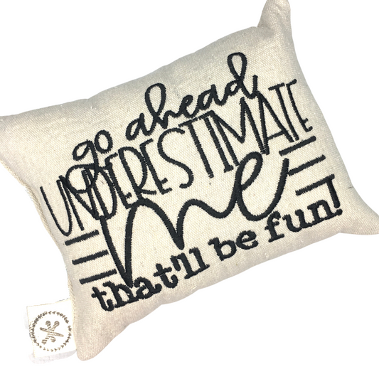 Go Ahead Underestimate Me, That'll Be Fun Message Pillow