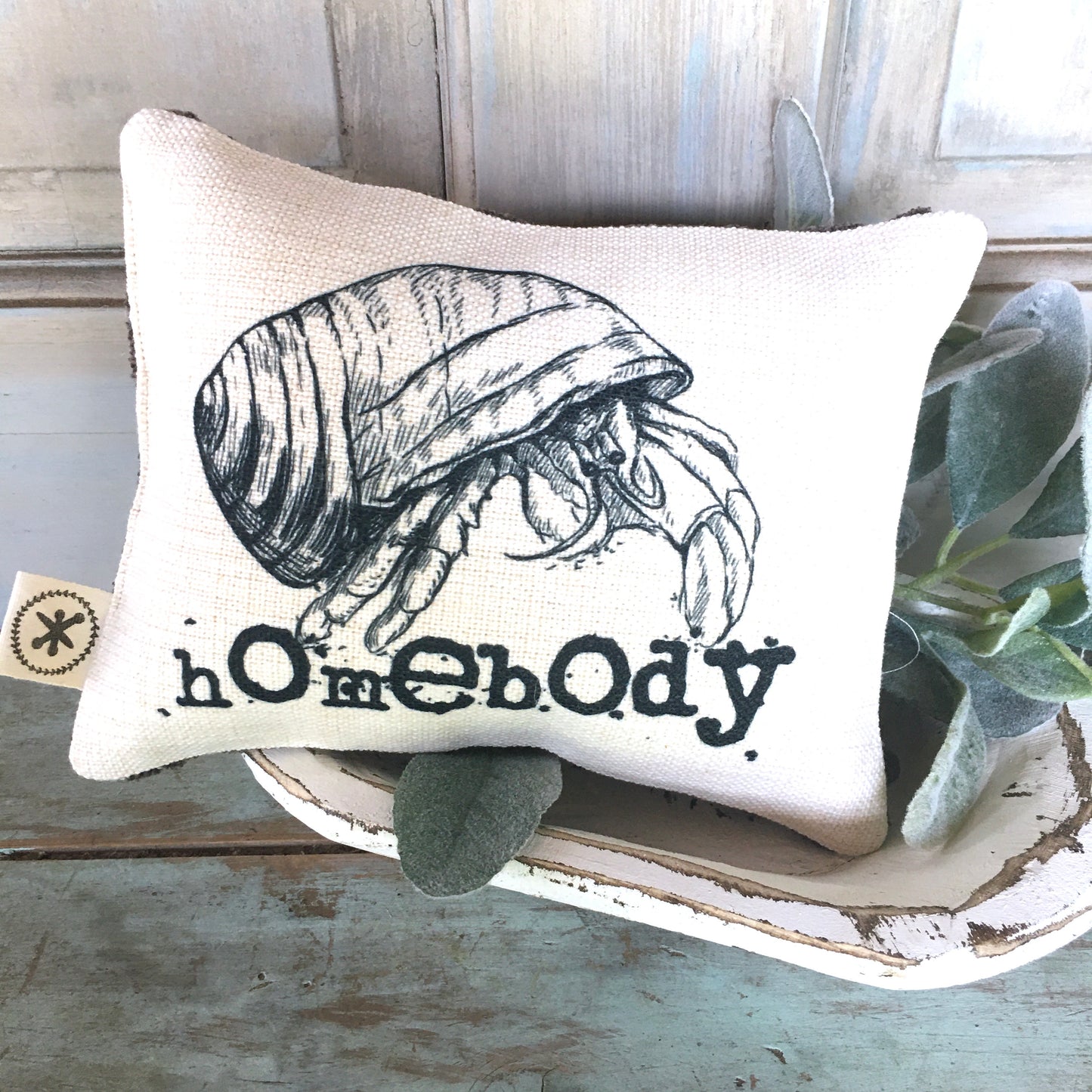 Homebody Crab Message Pillow