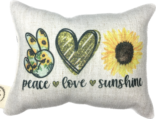 Peace Love Sunshine Message Pillow