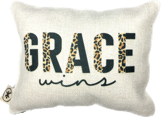 Grace Wins  Message Pillow