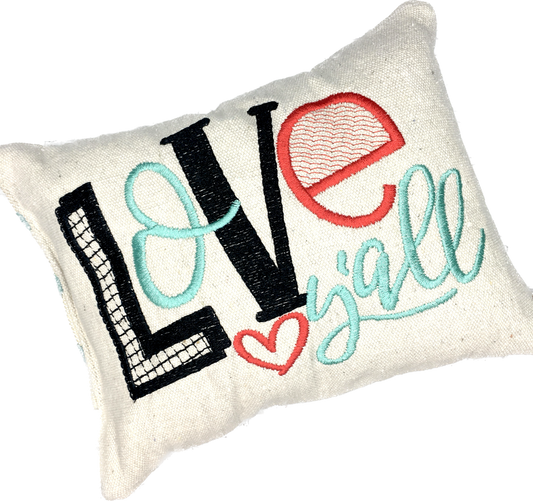 Love, Y'all"  Message Pillow