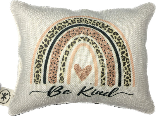 Be Kind Rose Rainbow Message Pillow